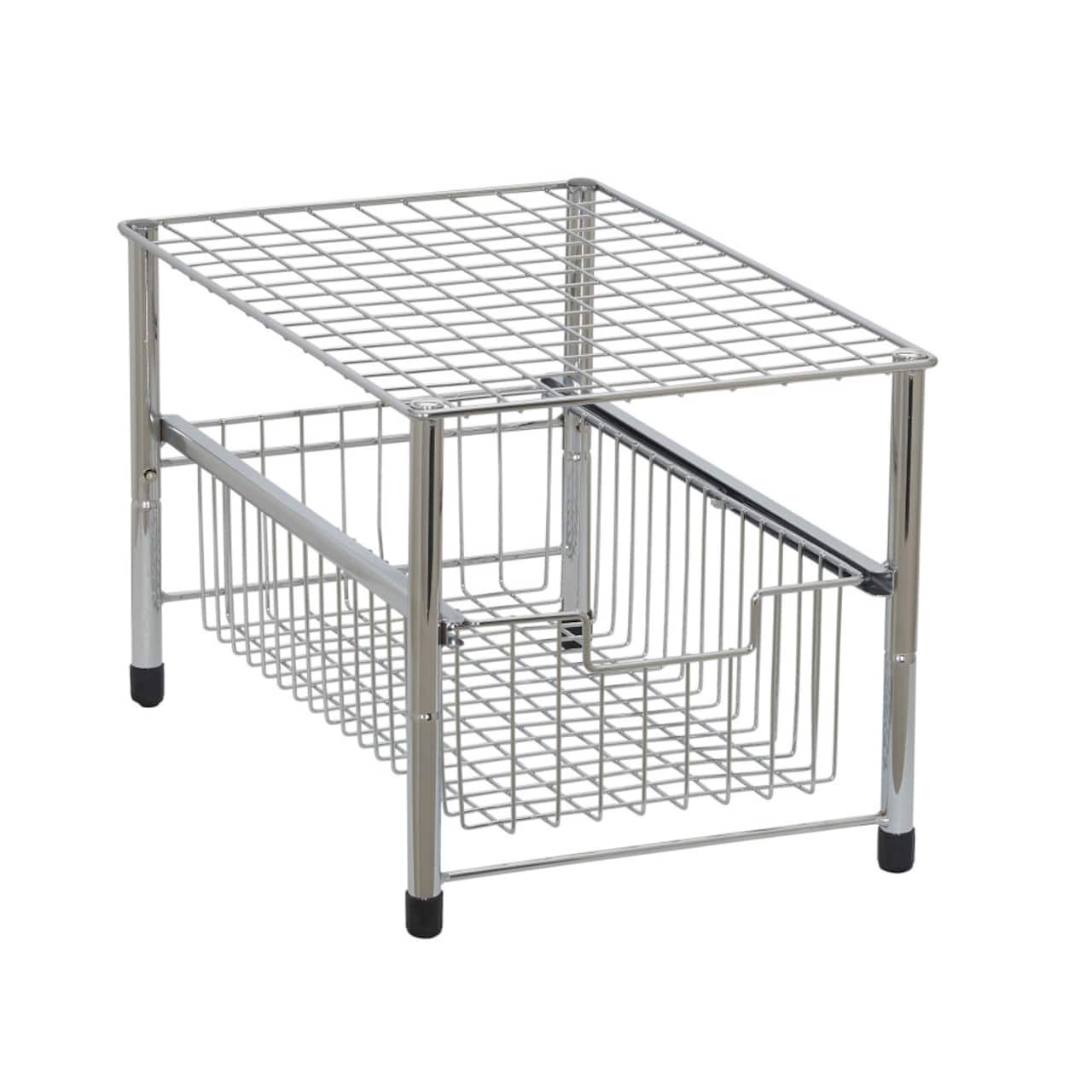 Household Essentials Sliding Basket Cabinet Organizer